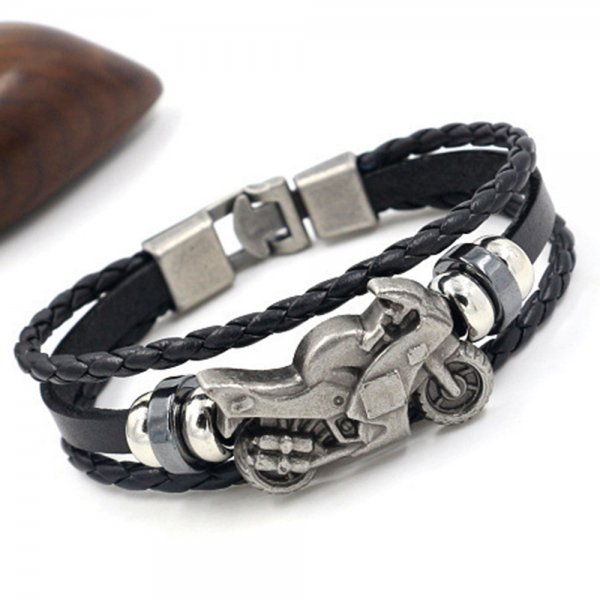 Hip Hop Motorcycle Leather Bracelet Fashion Jewelry