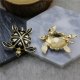 Black dripping turtle brooch enamel style animal corsage